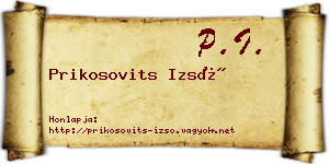 Prikosovits Izsó névjegykártya